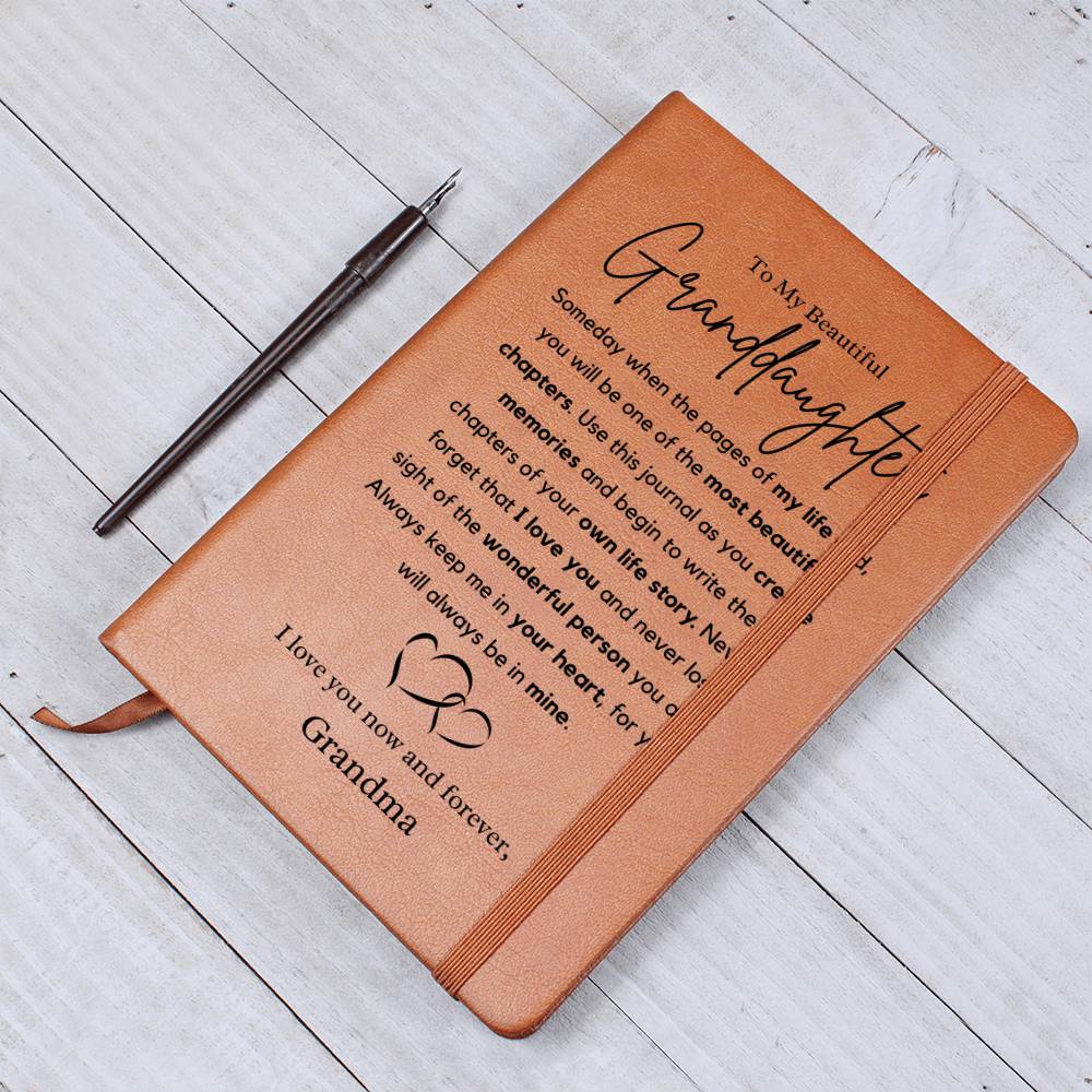 Granddaughter Gift from Grandma - Your Own Life Story, Leather Journal