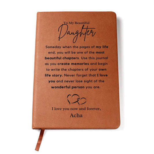 Daughter journal w/custom text from Acha