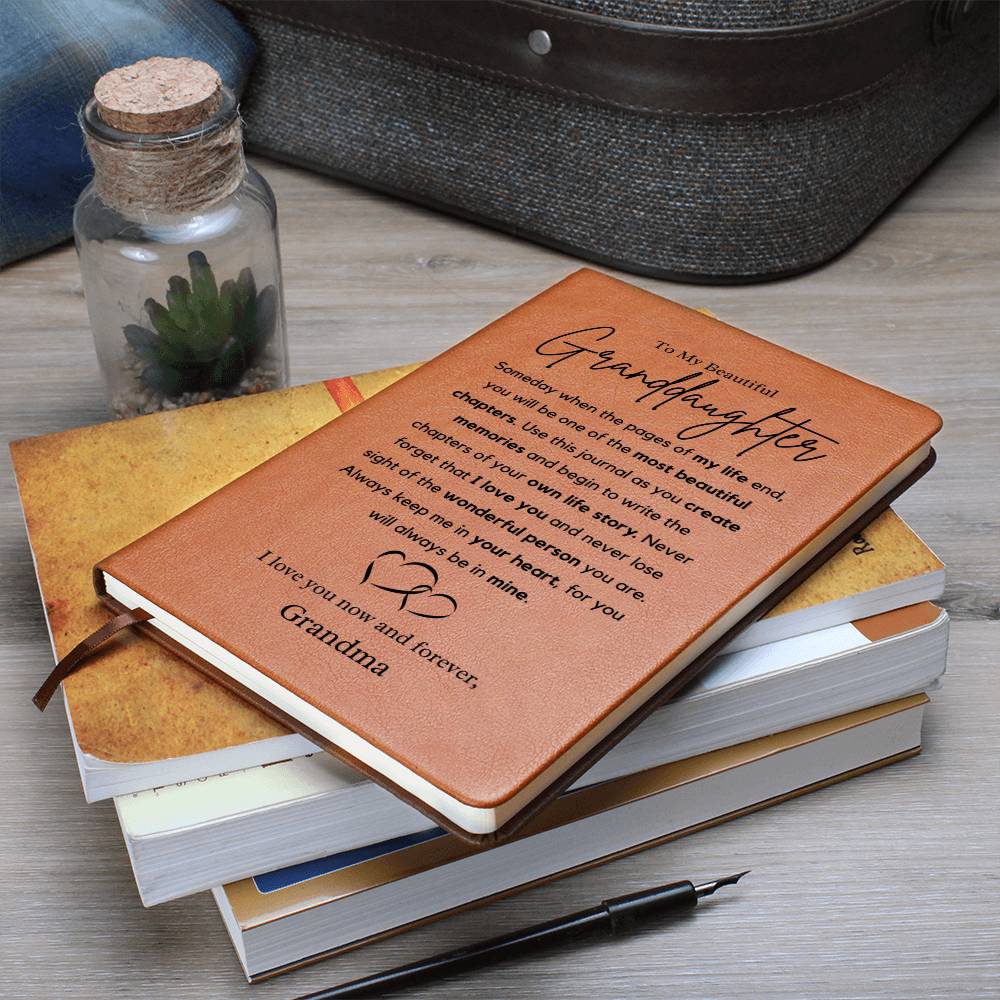 Granddaughter Gift from Grandma - Your Own Life Story, Leather Journal