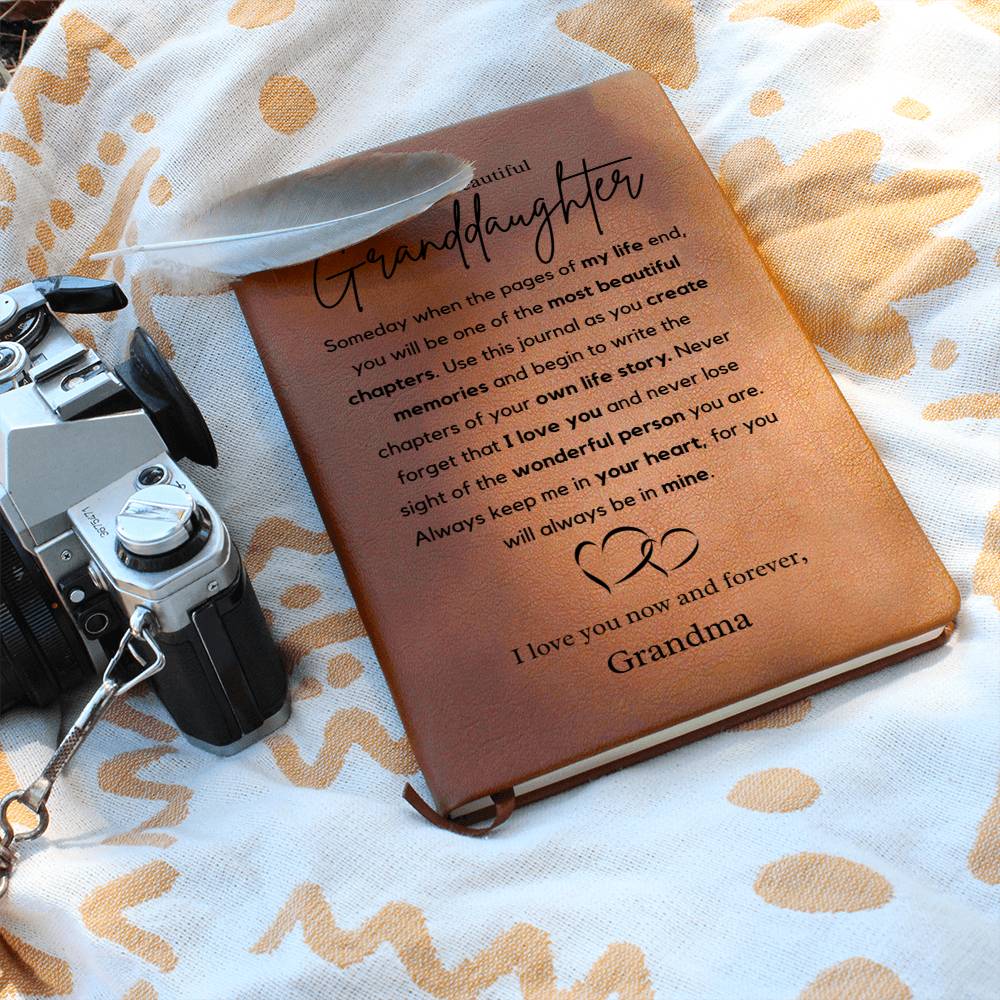 Granddaughter Gift from Grandma - Your Own Life Story, Leather Journal