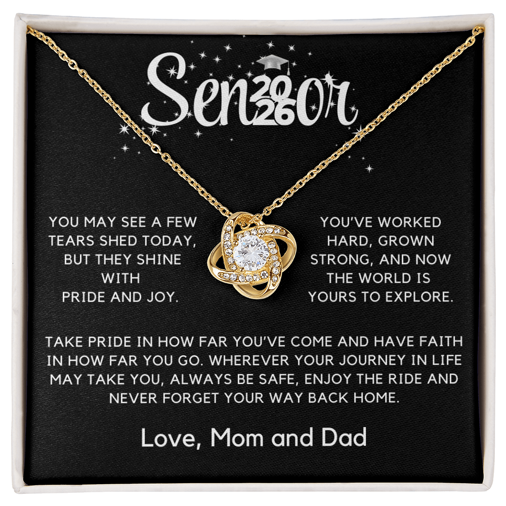 Graduation Gift for Her, College/High School 2026 Graduation Gift, Senior Love Knot Necklace