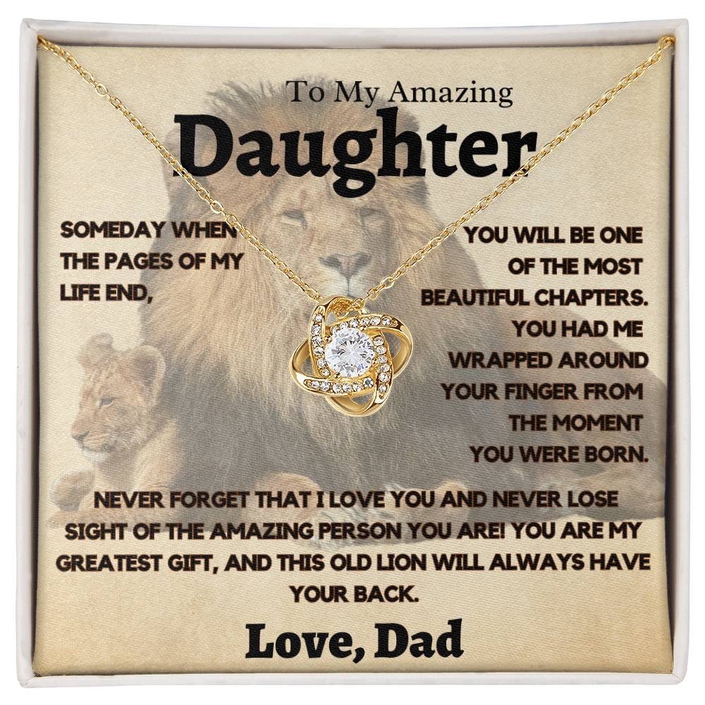 My Amazing Daughter, Love Dad - This Old Lion Will Always have Your Back - Necklace Gift Set