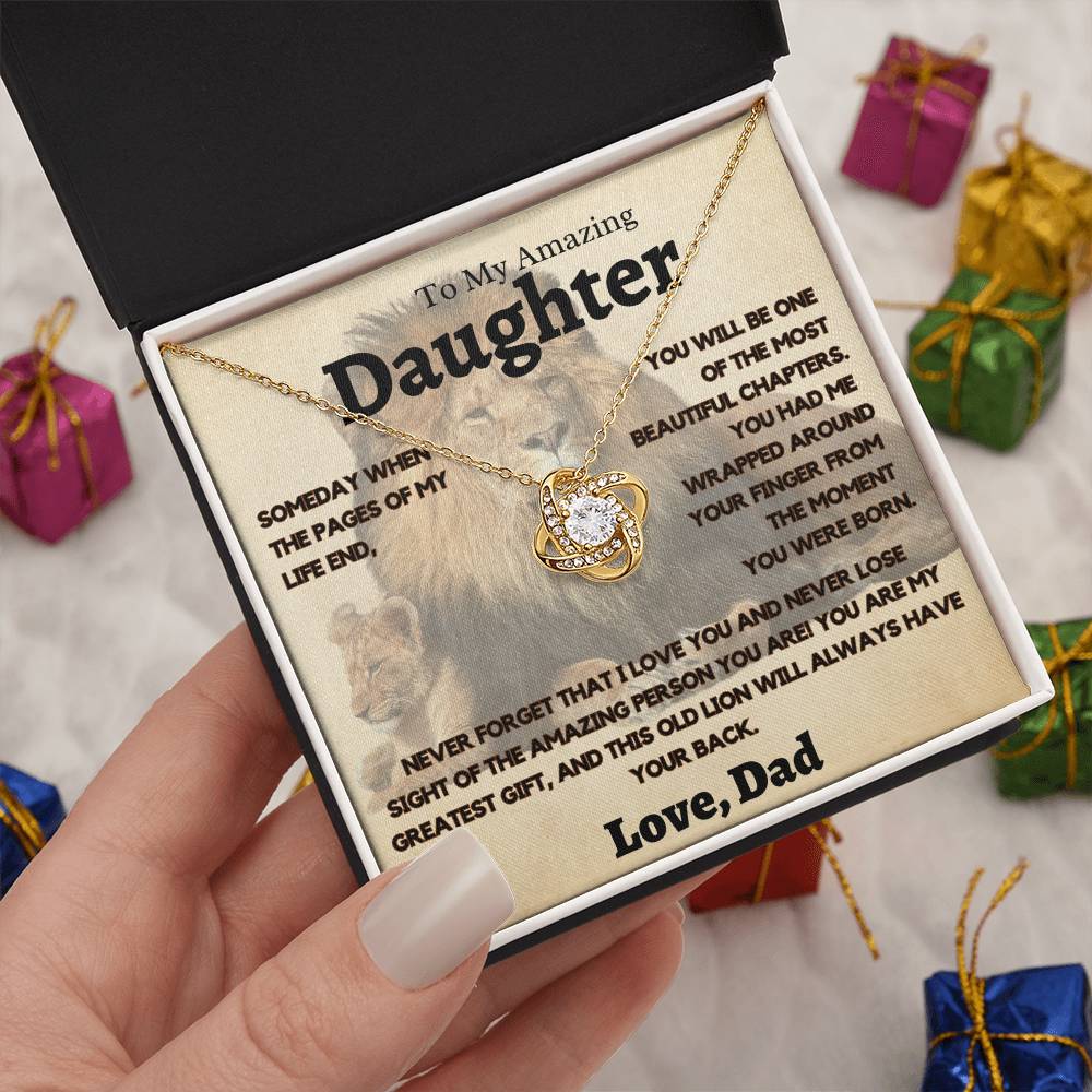 My Amazing Daughter, Love Dad - This Old Lion Will Always have Your Back - Necklace Gift Set