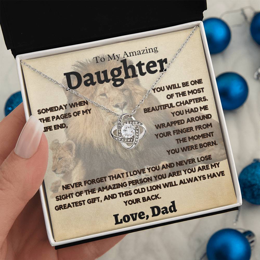 My Amazing Daughter, Love Dad - This Old Lion Will Always have Your Back - Necklace Gift Set