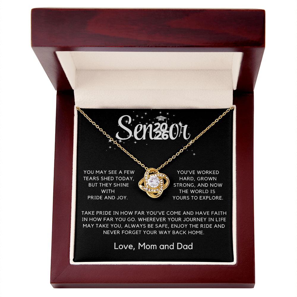 Graduation Gift for Her, College/High School 2026 Graduation Gift, Senior Love Knot Necklace