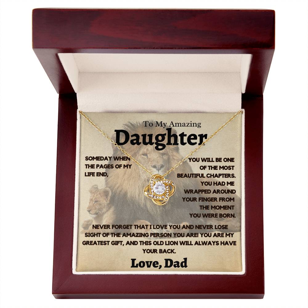 My Amazing Daughter, Love Dad - This Old Lion Will Always have Your Back - Necklace Gift Set