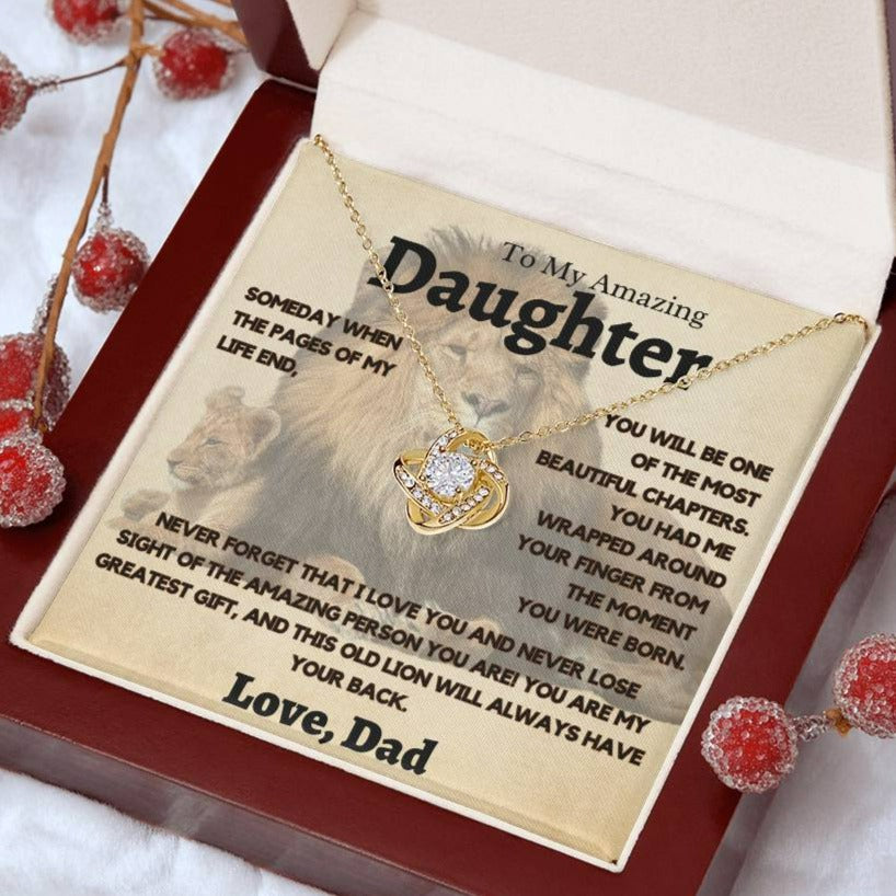 My Amazing Daughter, Love Dad - This Old Lion Will Always have Your Back - Necklace Gift Set