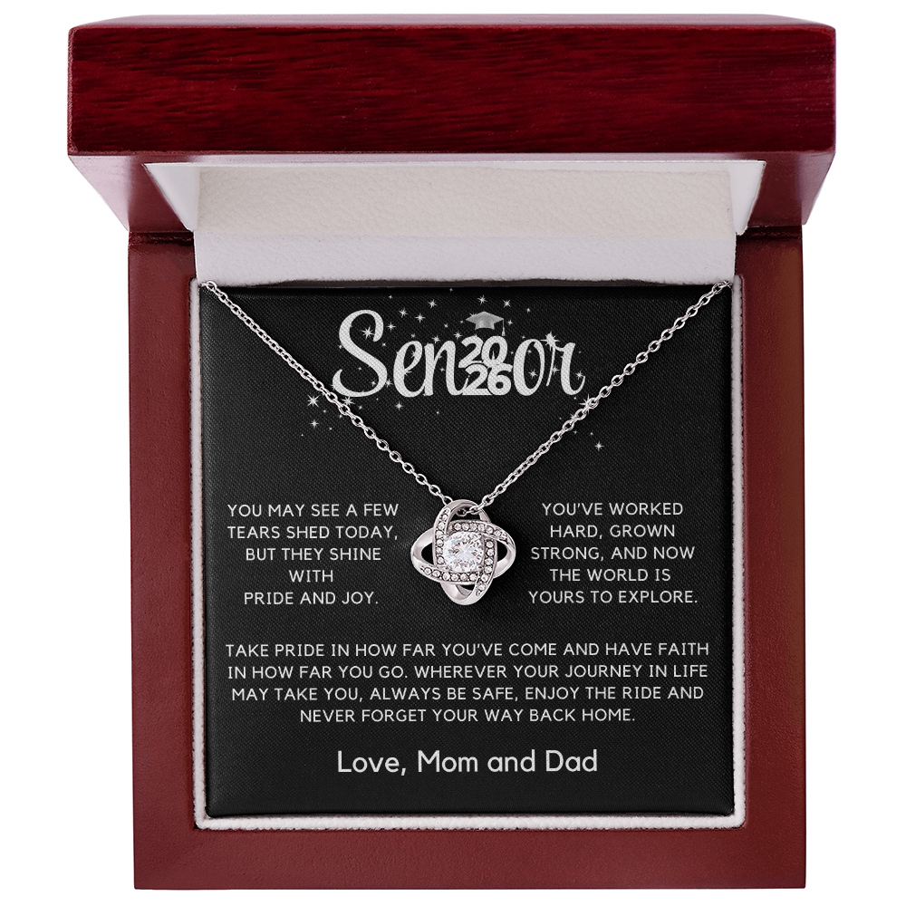 Graduation Gift for Her, College/High School 2026 Graduation Gift, Senior Love Knot Necklace