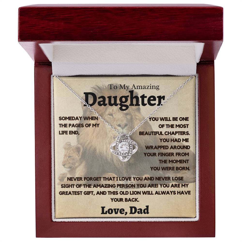 My Amazing Daughter, Love Dad - This Old Lion Will Always have Your Back - Necklace Gift Set