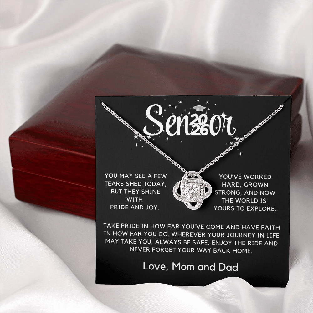 Graduation Gift for Her, College/High School 2026 Graduation Gift, Senior Love Knot Necklace