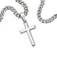 My Man, Best for Last - Cuban Chain with Artisan Cross Necklace, blk