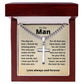 my man Cuban Chain with Artisan Cross Necklace