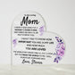 To Mom from Son, Personalized Acrylic Heart