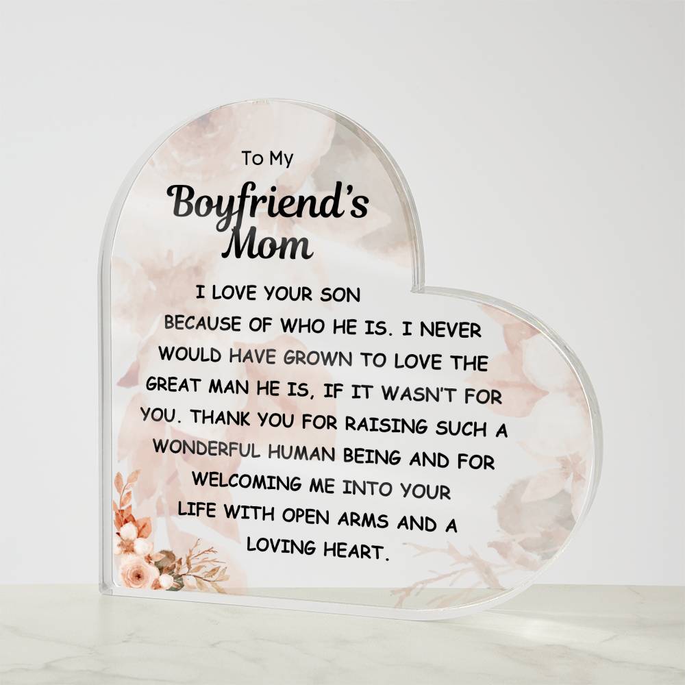 Boyfriend's Mom, Loving Heart Acrylic Display