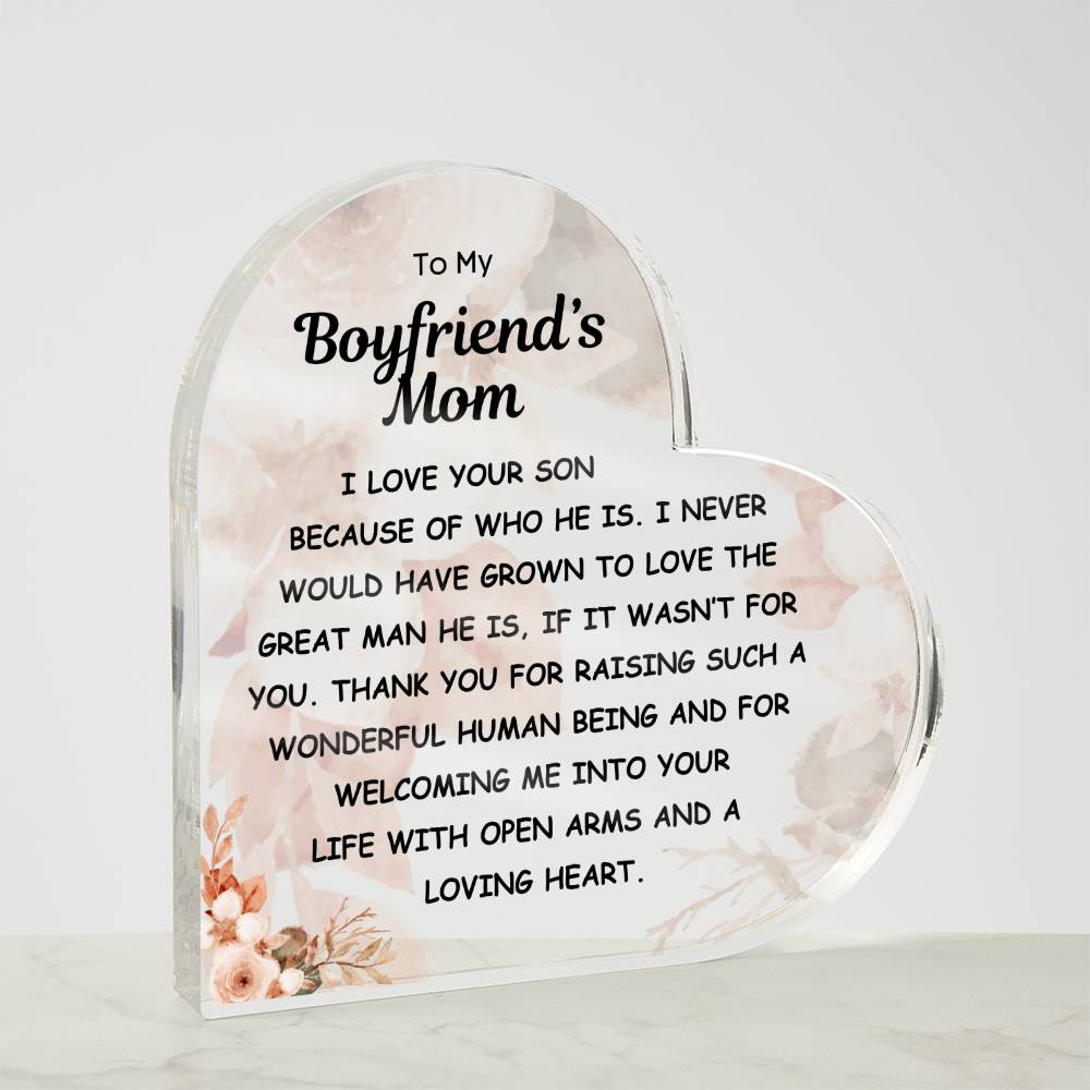 Boyfriend's Mom, Loving Heart Acrylic Display