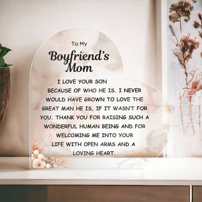 Boyfriend's Mom, Loving Heart Acrylic Display