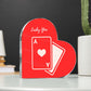 lucky you heart, red bkgd Acrylic Heart