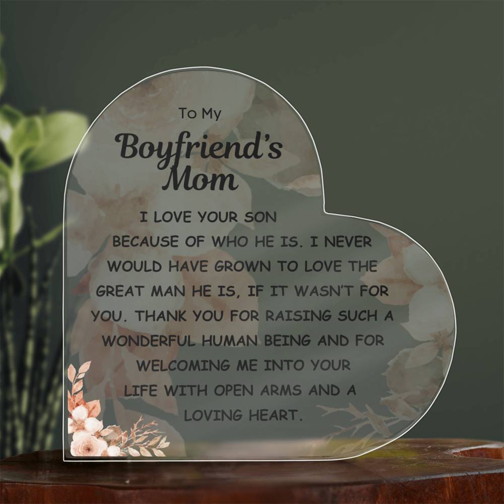 Boyfriend's Mom, Loving Heart Acrylic Display