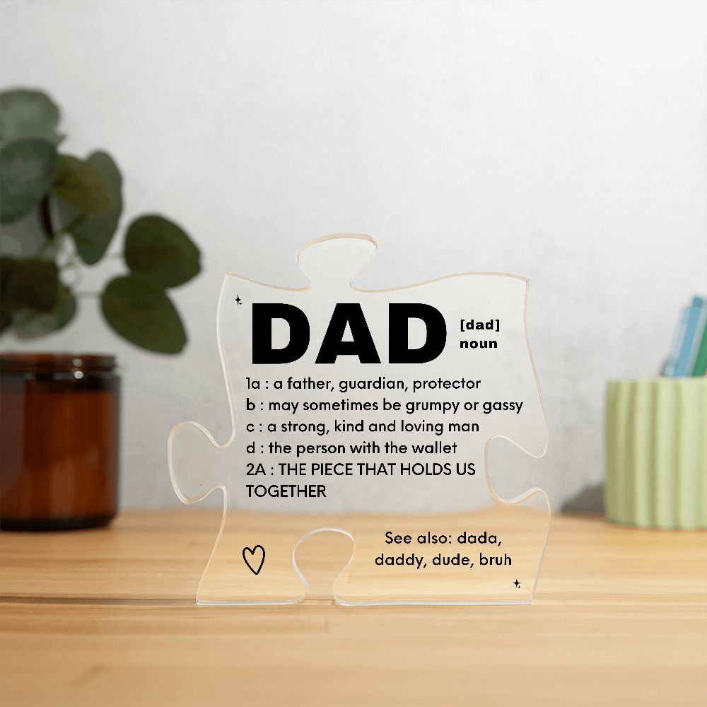 Dad Acrylic Puzzle Piece Plaque Gift