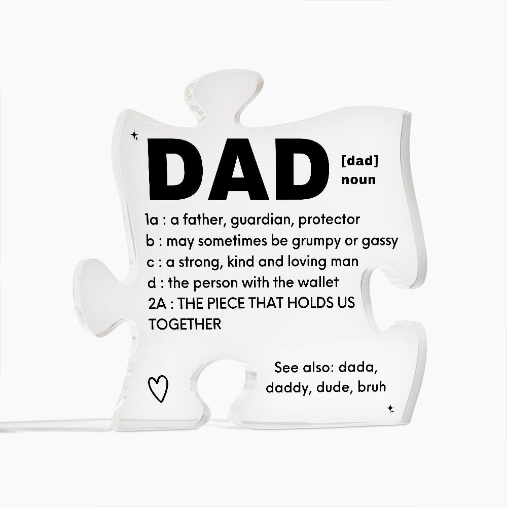 Dad Acrylic Puzzle Piece Plaque Gift