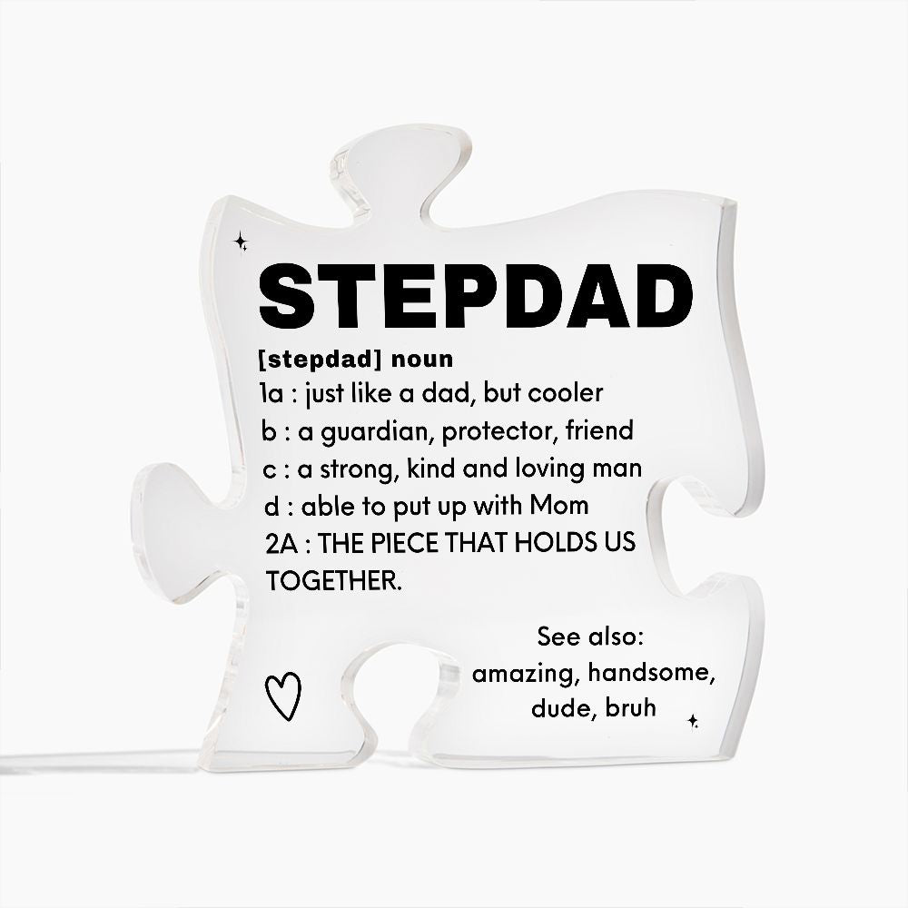 Stepdad Acrylic Puzzle Piece Plaque