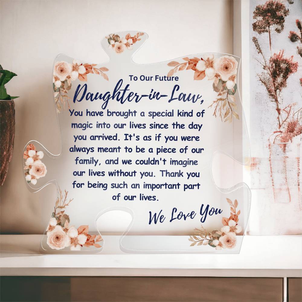 Future Daughter in Law Gift, Piece of Our Family, Engagement Gift | Bridal Shower Gift, Welcome, Son's Future Wife, Home Decor