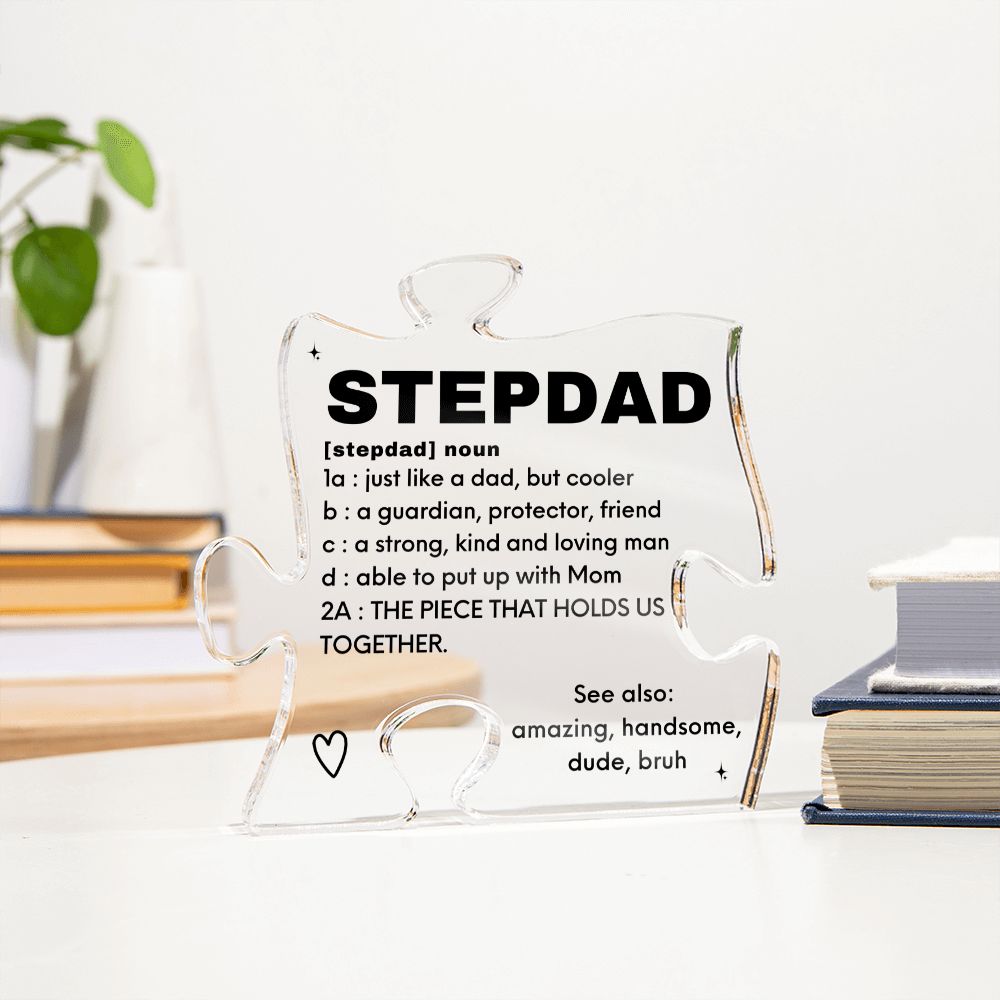 Stepdad Acrylic Puzzle Piece Plaque