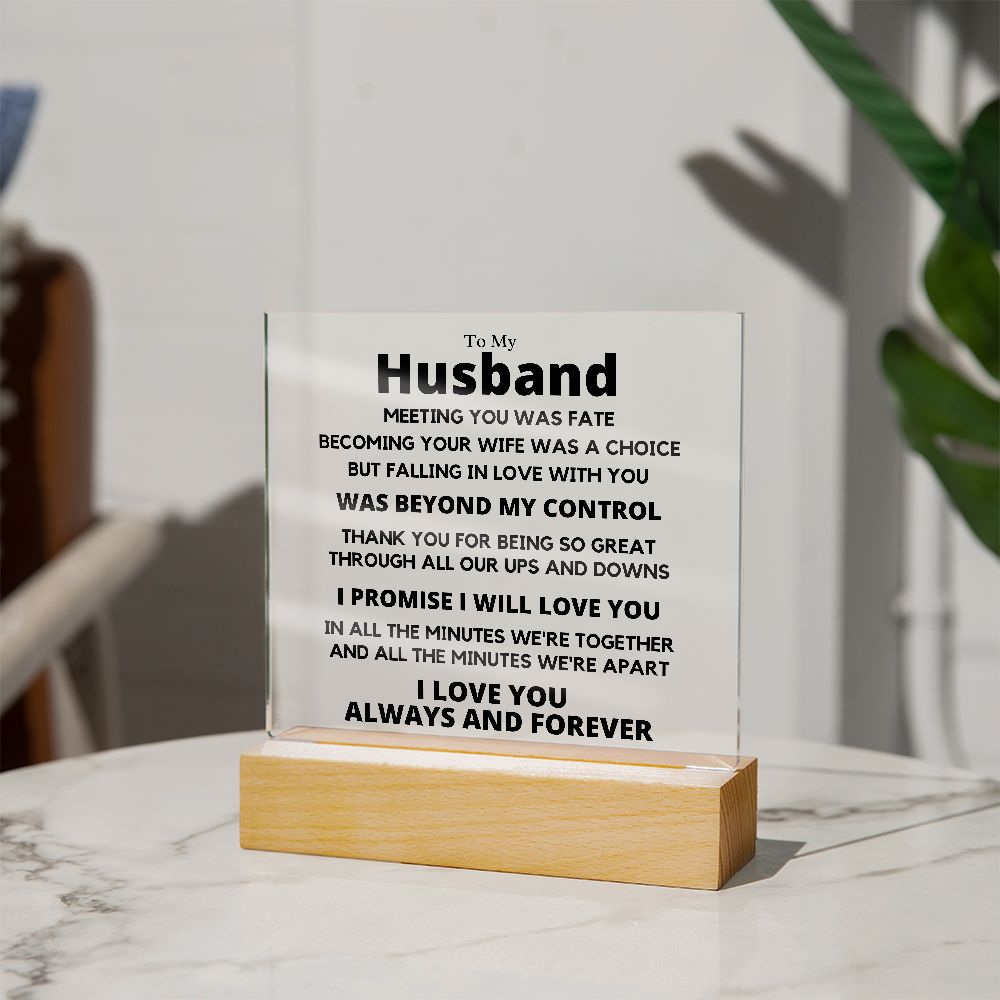 Gift for Husband "Meeting You was Fate" Acrylic Plaque: A Touching and Exclusive Keepsake