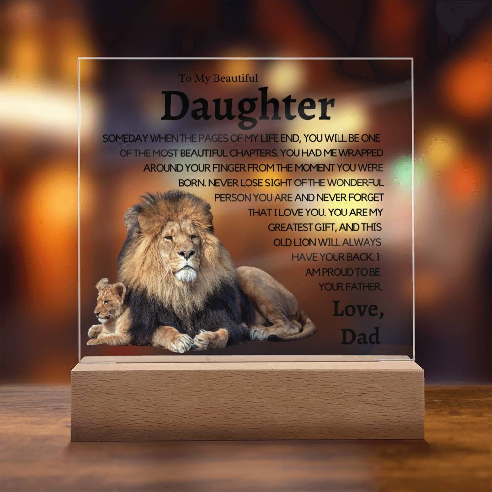 My Beautiful Daughter - I'm Proud to be Your Father - "This Old Lion" Protecting Night Lite