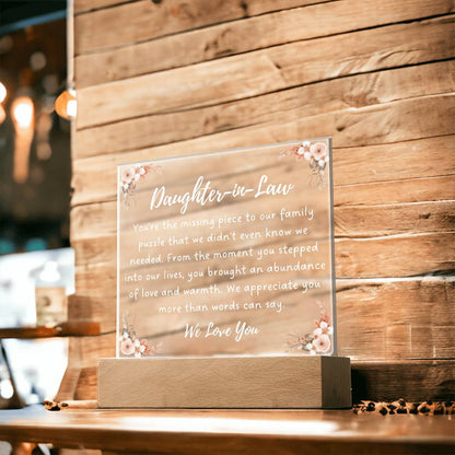 Daughter-in-Law Gift, You're the Missing Piece to Our Family