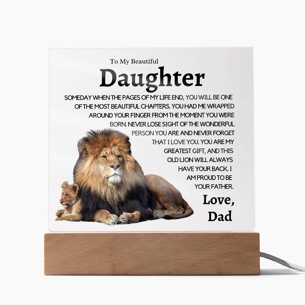 My Beautiful Daughter - I'm Proud to be Your Father - "This Old Lion" Protecting Night Lite