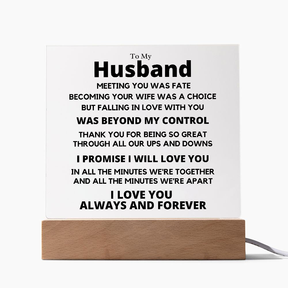 Gift for Husband "Meeting You was Fate" Acrylic Plaque: A Touching and Exclusive Keepsake