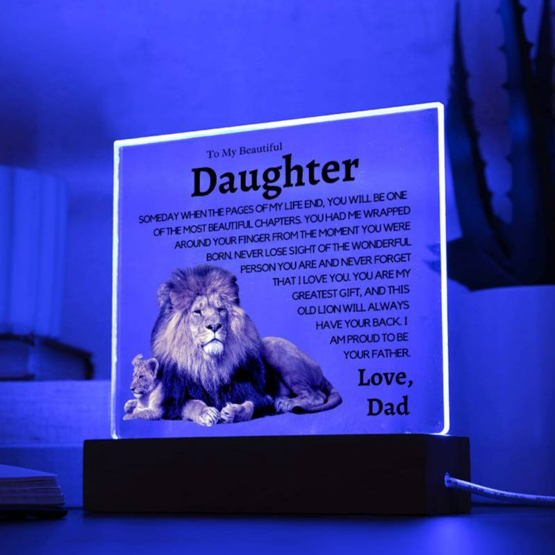 My Beautiful Daughter - I'm Proud to be Your Father - "This Old Lion" Protecting Night Lite