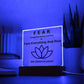 Fear - Face Everything And Rise, Inspirational Home Decor, Lotus Flower, Choose to Rise