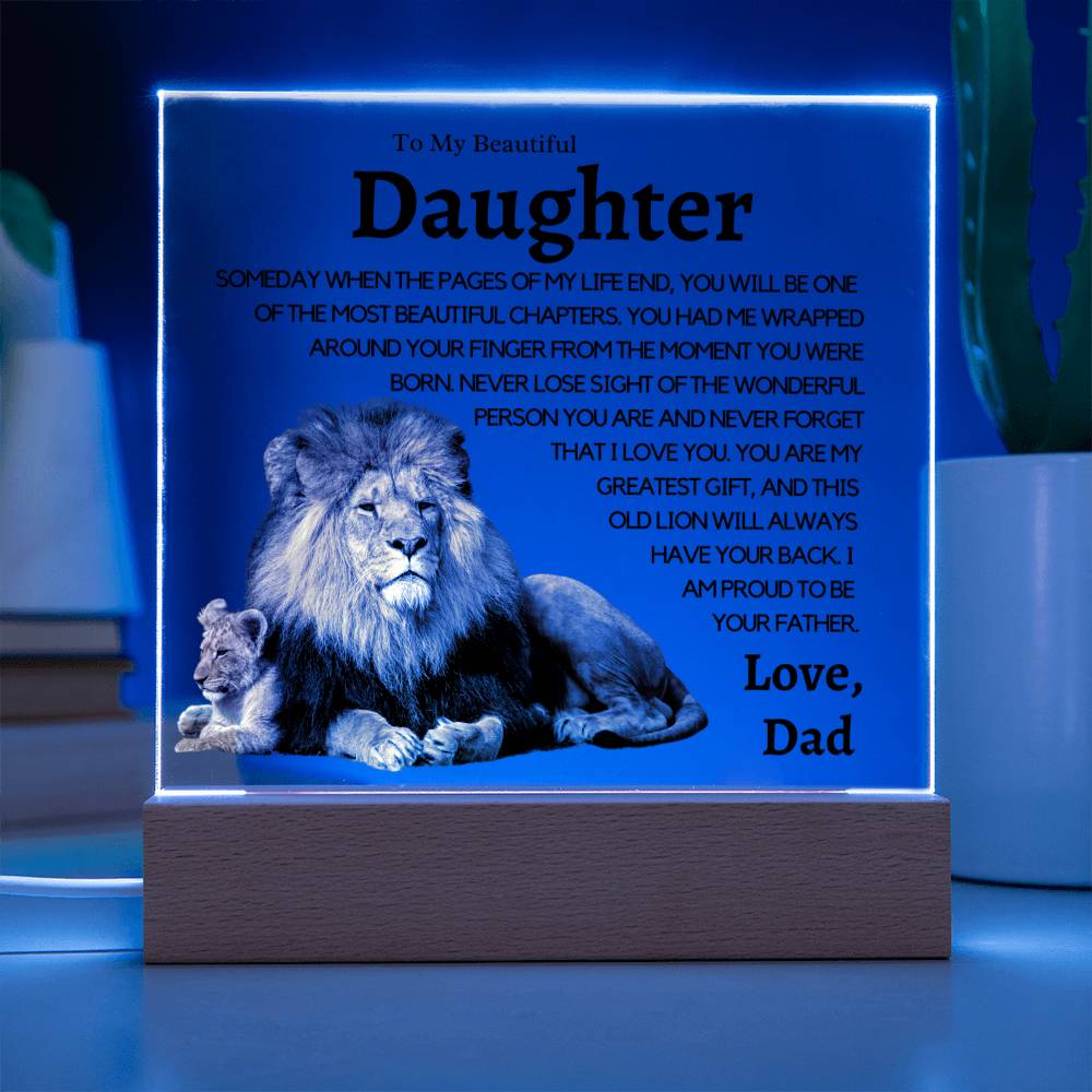 My Beautiful Daughter - I'm Proud to be Your Father - "This Old Lion" Protecting Night Lite