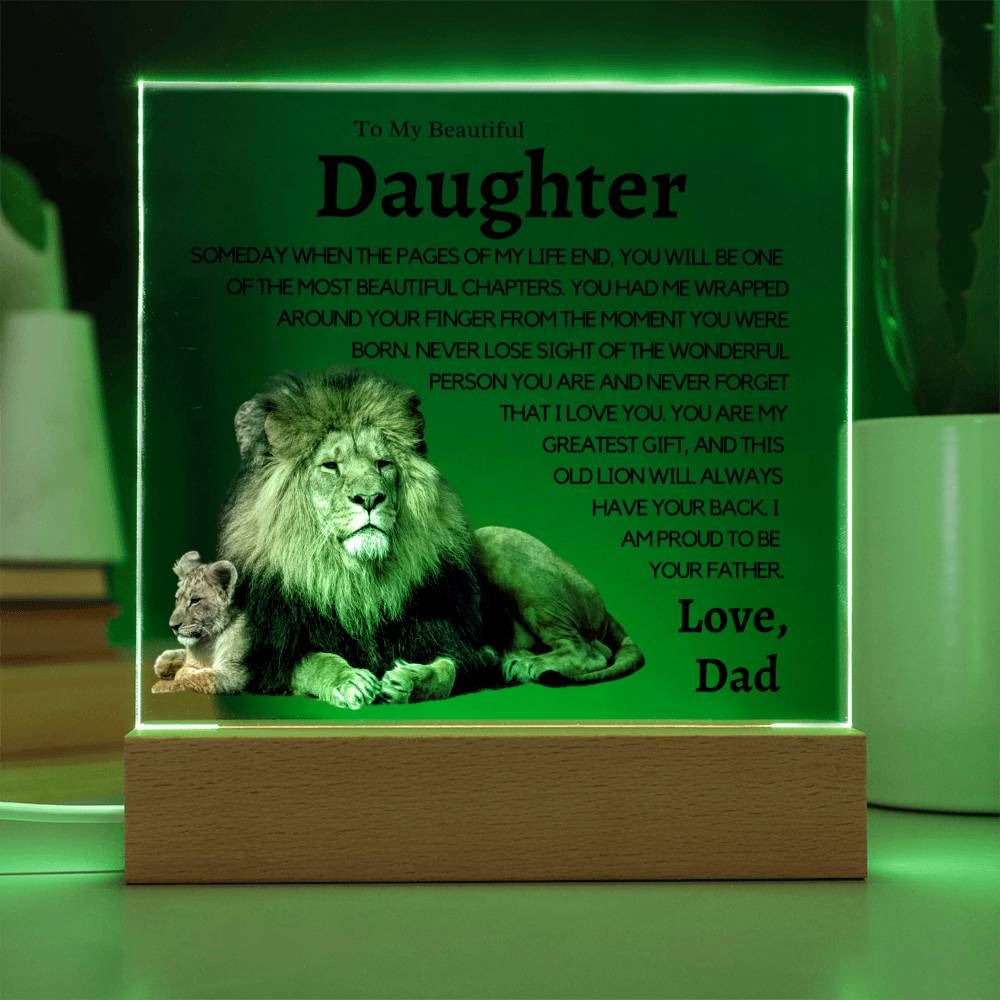 My Beautiful Daughter - I'm Proud to be Your Father - "This Old Lion" Protecting Night Lite