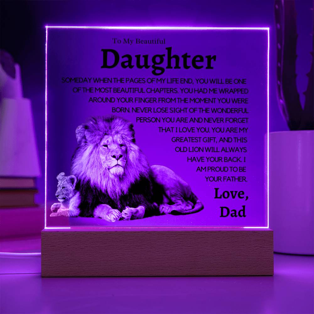 My Beautiful Daughter - I'm Proud to be Your Father - "This Old Lion" Protecting Night Lite