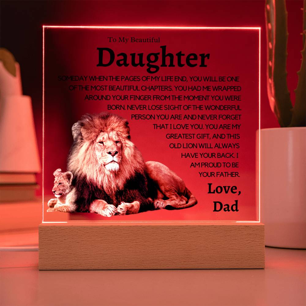 My Beautiful Daughter - I'm Proud to be Your Father - "This Old Lion" Protecting Night Lite