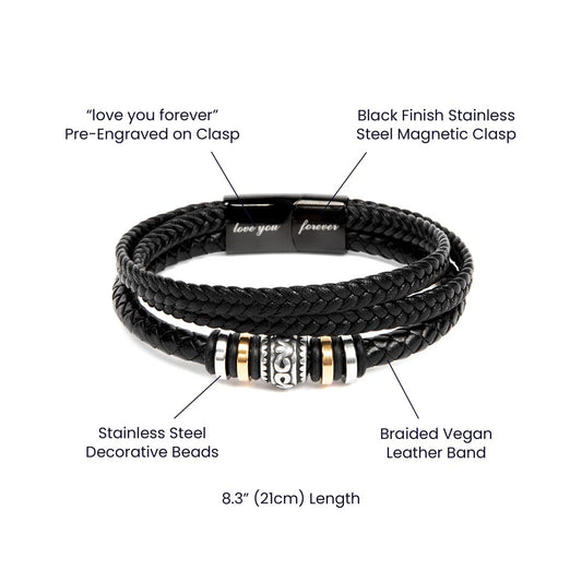 my man bracelet, blk Love you forever Bracelet TEMPLATE
