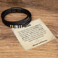 My Man Bracelet, "Love You Forever" Engraved Stainless Steel and Leather