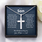 Our Son from Mom & Dad, We Pray You are Safe - Stainless Steel Cross Necklace