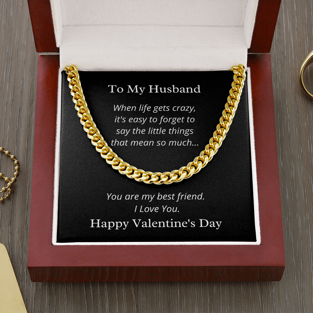 To My Husband, You are my best friend - Link Chain necklace blk