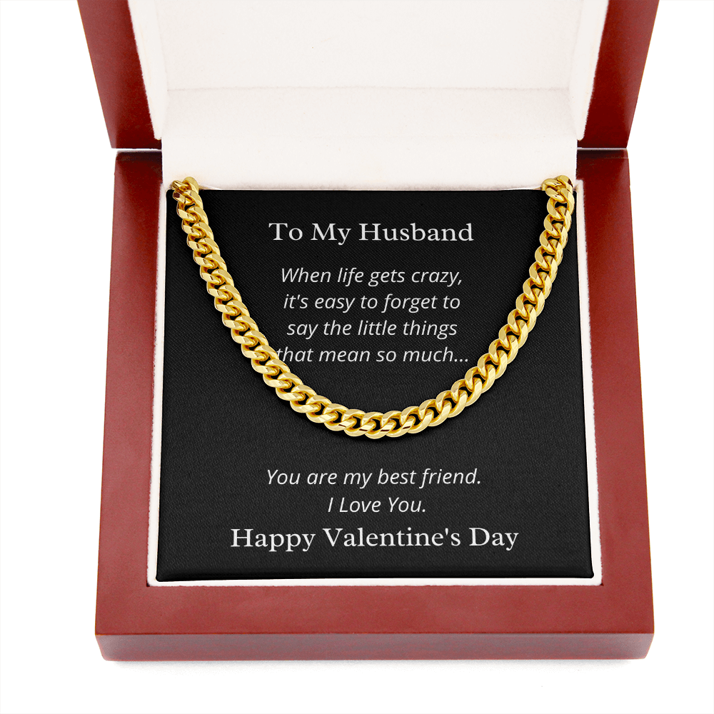 To My Husband, You are my best friend - Link Chain necklace blk