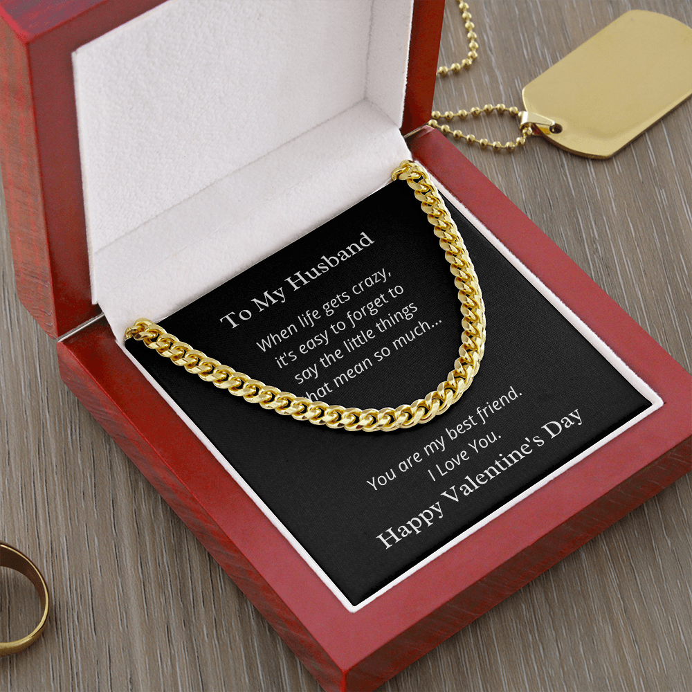 To My Husband, You are my best friend - Link Chain necklace blk