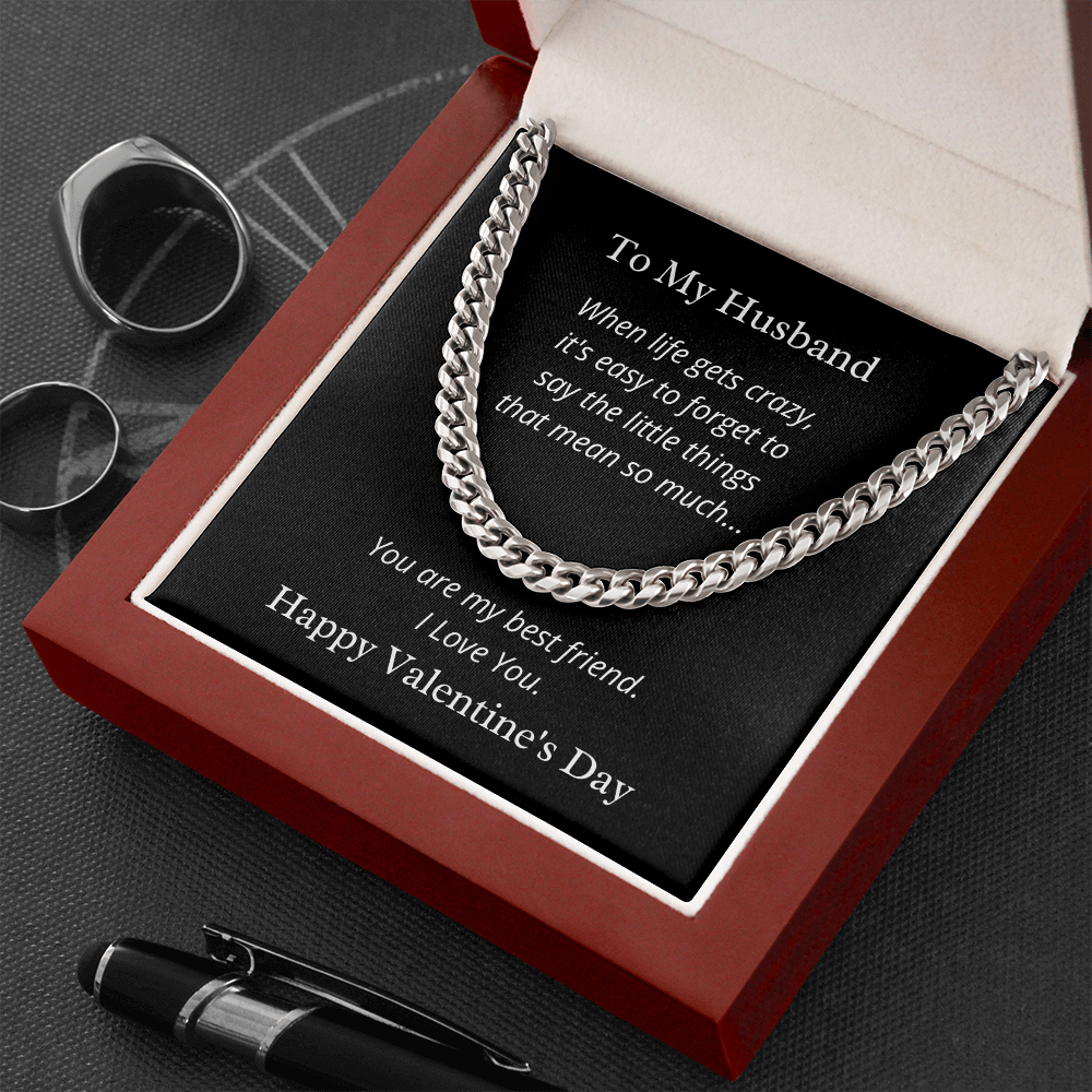To My Husband, You are my best friend - Link Chain necklace blk