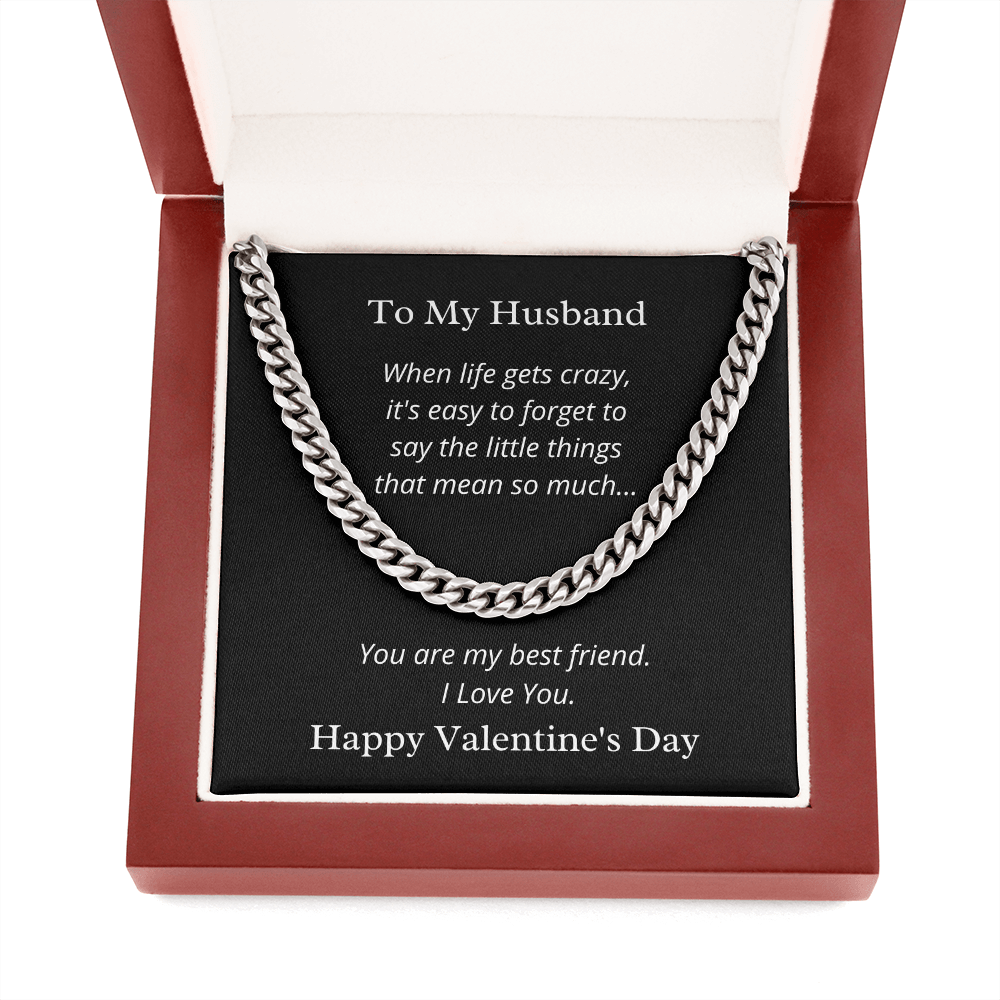 To My Husband, You are my best friend - Link Chain necklace blk