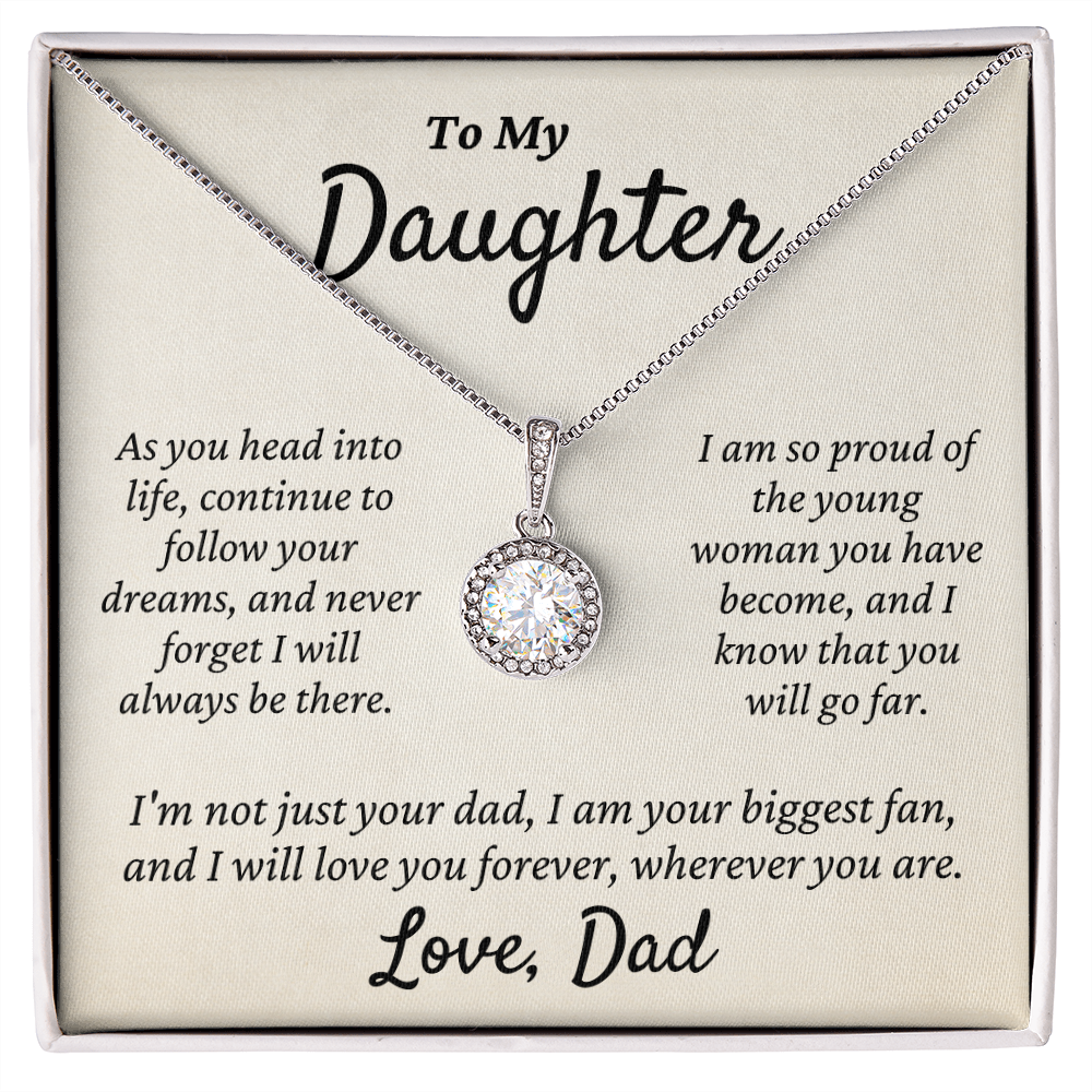 Daughter from Dad - Eternal Hope Necklace | Graduation | Engagement | Moving Out | New Home | Birthday Gift for Daughter, hgs006