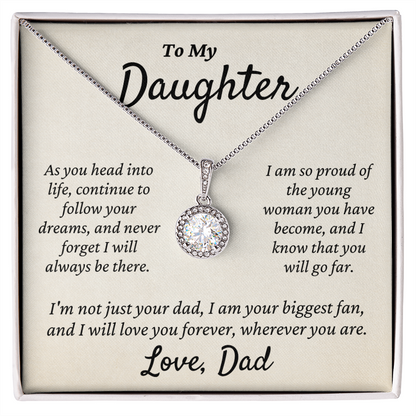 Daughter from Dad - Eternal Hope Necklace | Graduation | Engagement | Moving Out | New Home | Birthday Gift for Daughter, hgs006