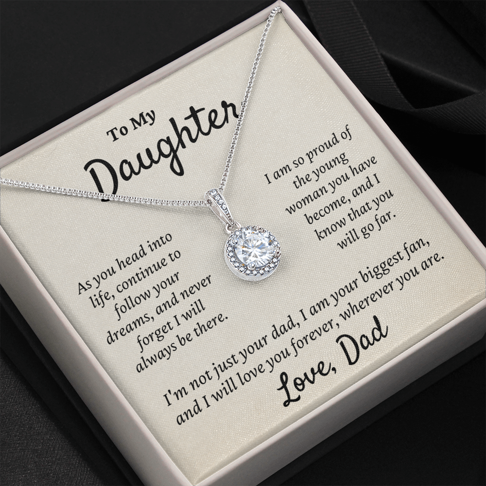 Daughter from Dad - Eternal Hope Necklace | Graduation | Engagement | Moving Out | New Home | Birthday Gift for Daughter, hgs006