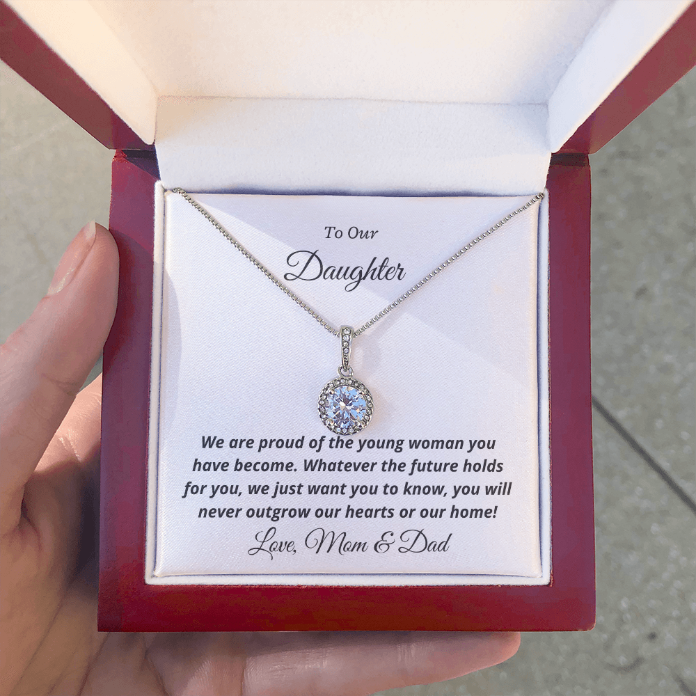To Our Daughter, You'll never outgrow our hearts - Eternal Hope Necklace | Graduation | Engagement | Moving Out | New Home